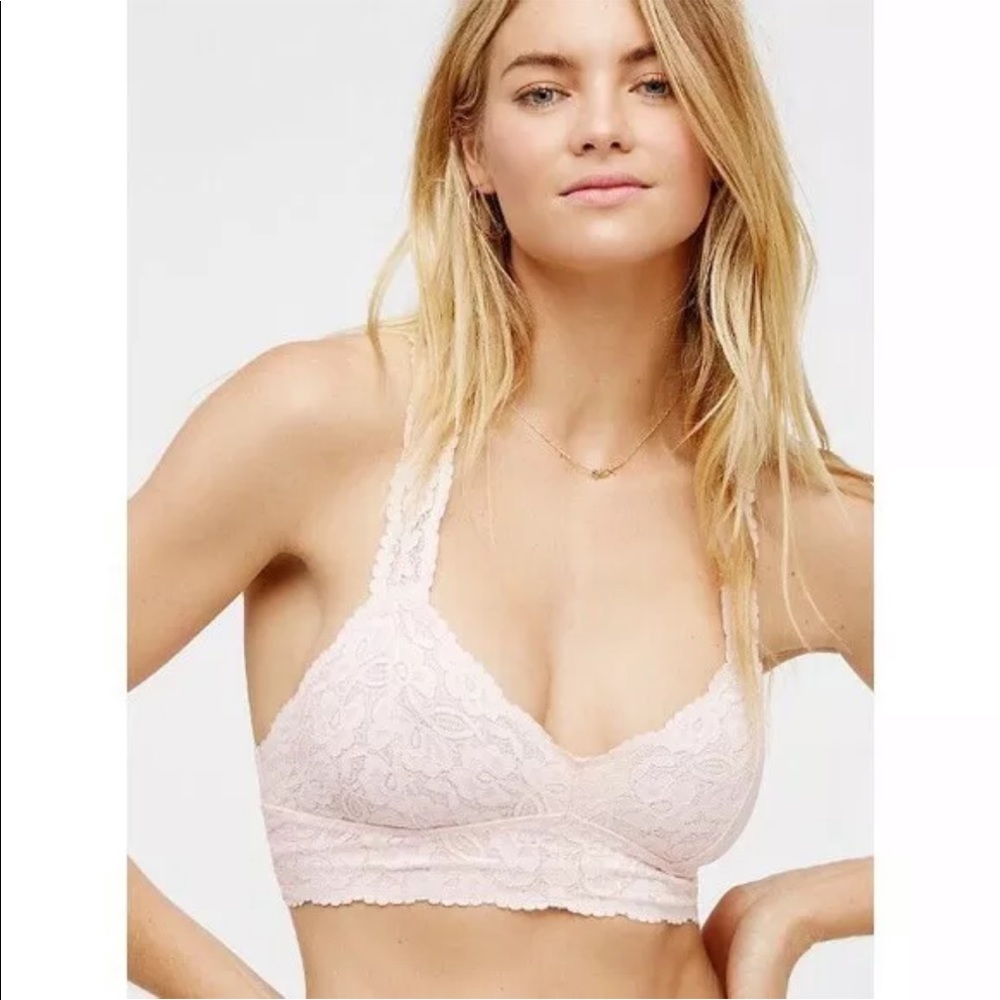 Free People Gallon Lace Racerback Ballet Pink XS